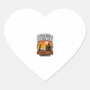 Halloween Statement Costumes Vintage T-Shirt Desig Heart Sticker
