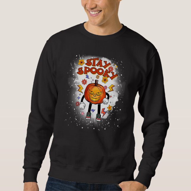 Halloween Stay Spooky Scary Jack o Lantern Sweatshirt (Front)