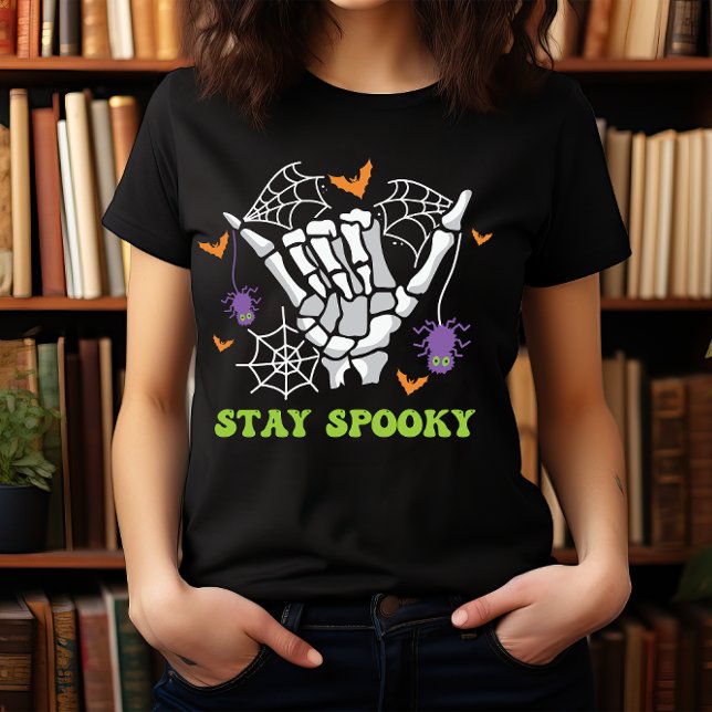 HALLOWEEN STAY SPOOKY SKELETON HAND T-Shirt (Creator Uploaded)