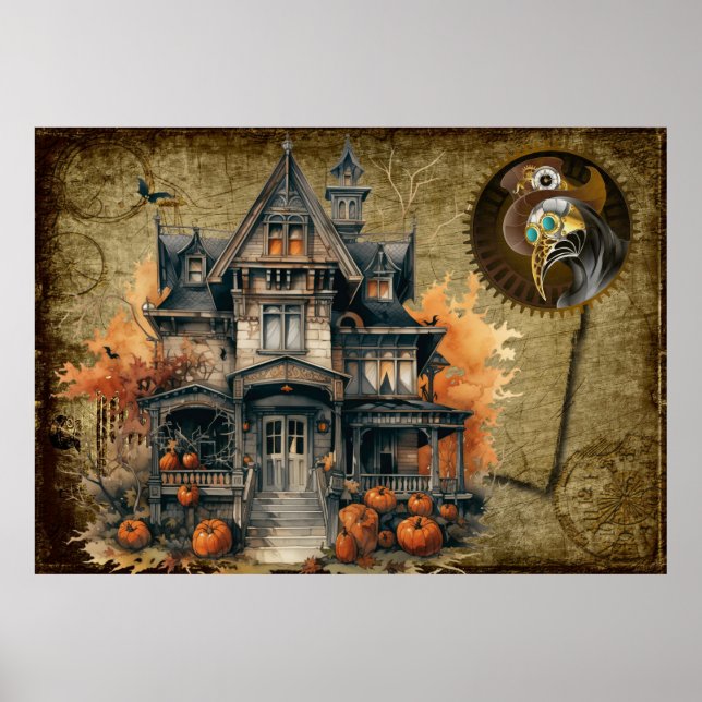 Halloween Steampunk Art Poster (Front)
