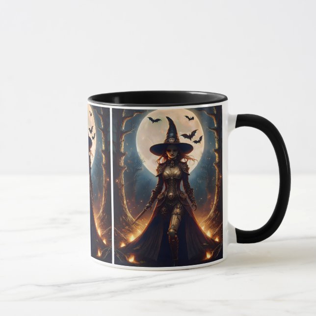 Halloween Steampunk Forest Witch Mug (Right)
