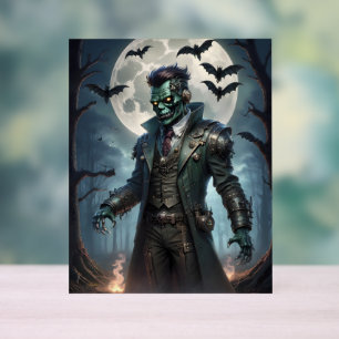 Halloween Steampunk Frankenstein's Monster Acrylic Sign