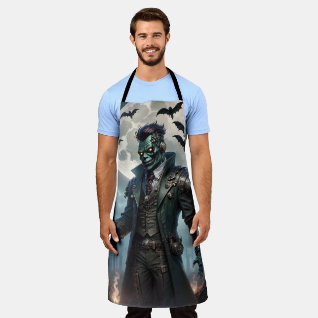 Halloween Steampunk Frankenstein's Monster Apron (Worn)