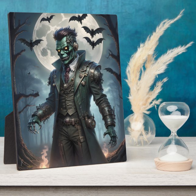 Halloween Steampunk Frankenstein's Monster Plaque (Side)
