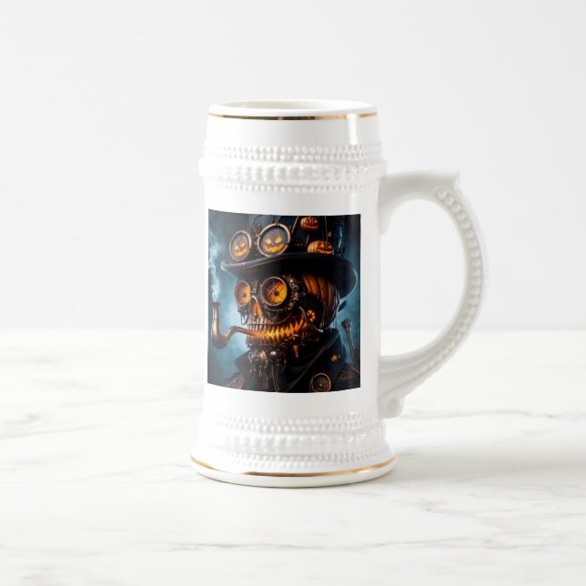 Halloween Steampunk Gothic Jack-O-Lantern Beer Stein (Right)