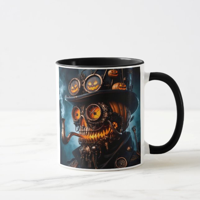 Halloween Steampunk Gothic Jack-O-Lantern Mug (Right)