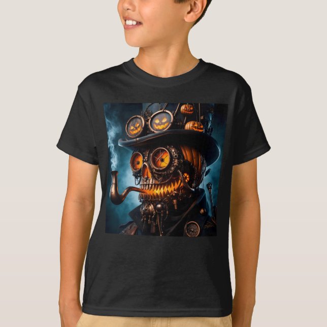 Halloween Steampunk Gothic Jack-O-Lantern T-Shirt (Front)