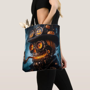 Halloween Steampunk Gothic Jack-O-Lantern Tote Bag