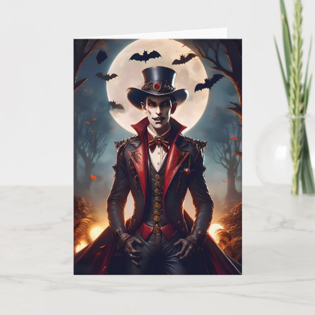 Halloween Steampunk Gothic Zombie Vampire Card (Front)