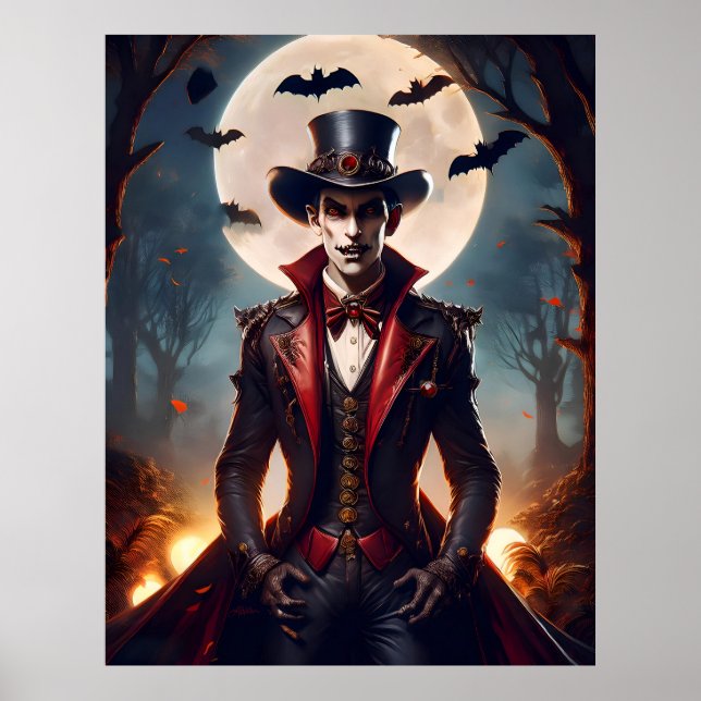 Halloween Steampunk Gothic Zombie Vampire Poster (Front)