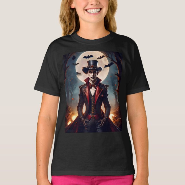 Halloween Steampunk Gothic Zombie Vampire T-Shirt (Front)