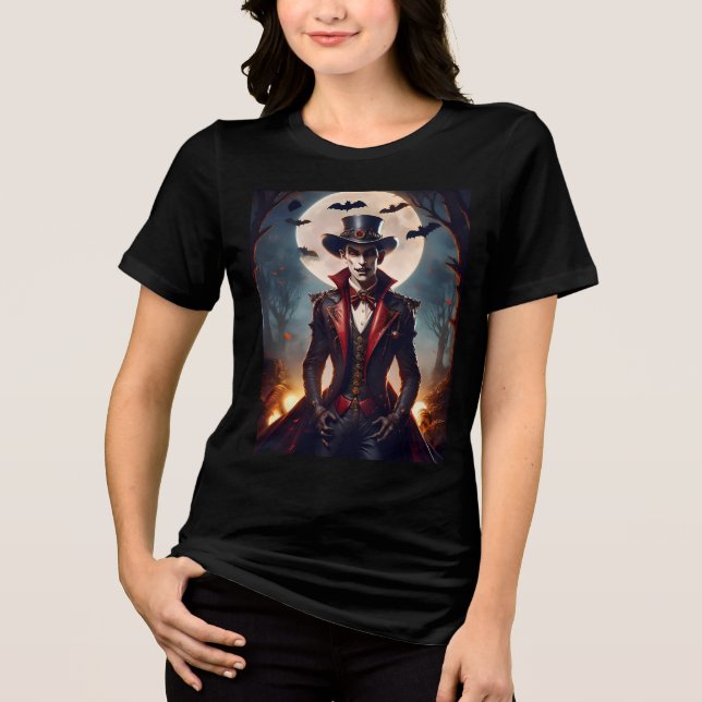 Halloween Steampunk Gothic Zombie Vampire Tri-Blend Shirt (Front)