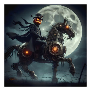 Halloween Steampunk Headless Horseman Photo Print