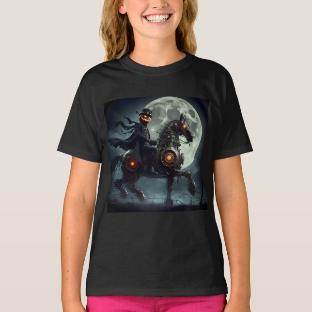 Halloween Steampunk Headless Horseman T-Shirt (Front)