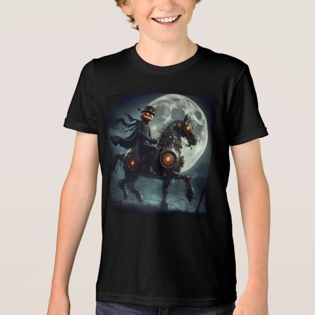 Halloween Steampunk Headless Horseman Tri-Blend Shirt (Front)
