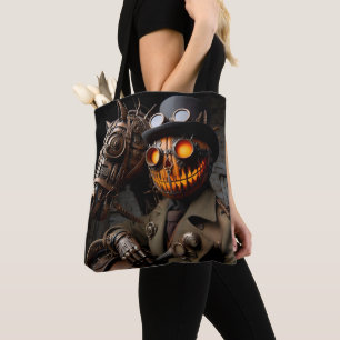 Halloween Steampunk Jack-O-Lantern Horseman Tote Bag