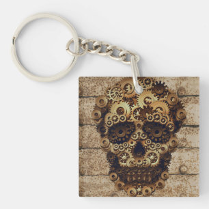 Halloween Steampunk Skeleton Keychain