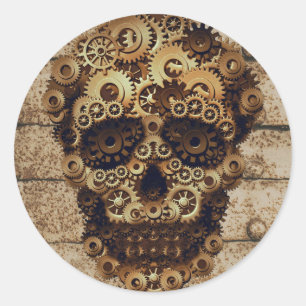 Halloween Steampunk Skeleton Stickers