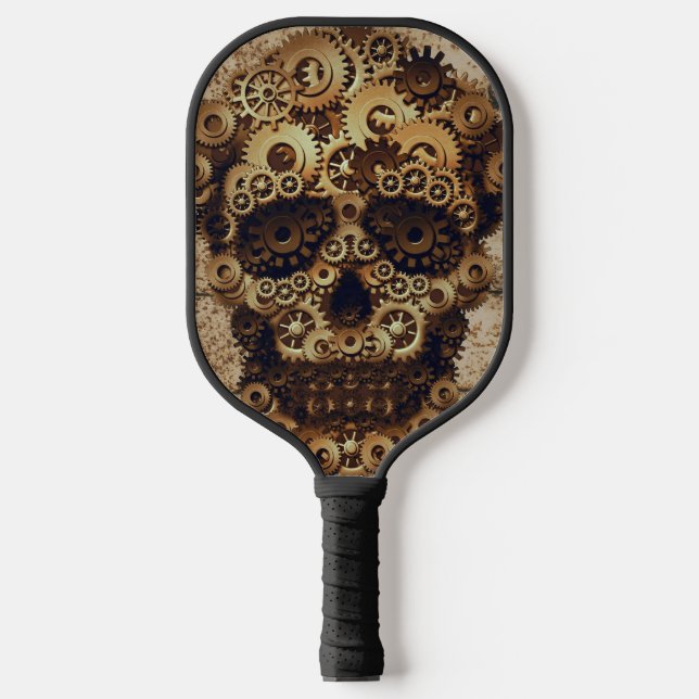 Halloween Steampunk Skull Pickleball Paddle (Front)