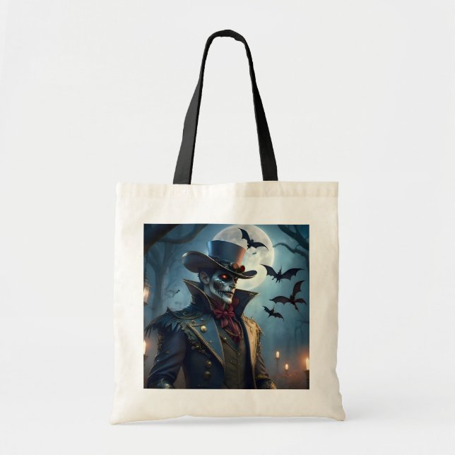 Halloween Steampunk Southern Gentleman Zombie Tote Bag (Front)