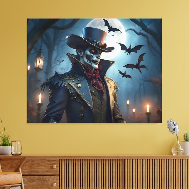 Halloween Steampunk Southern Gothic Zombie Canvas Print (Insitu(LivingRoom))