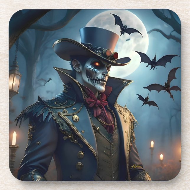 Halloween Steampunk Southern Gothic Zombie Coaster (Front)