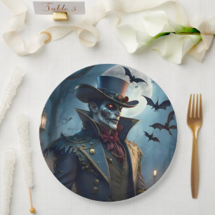 Halloween Steampunk Southern Gothic Zombie Paper Plate