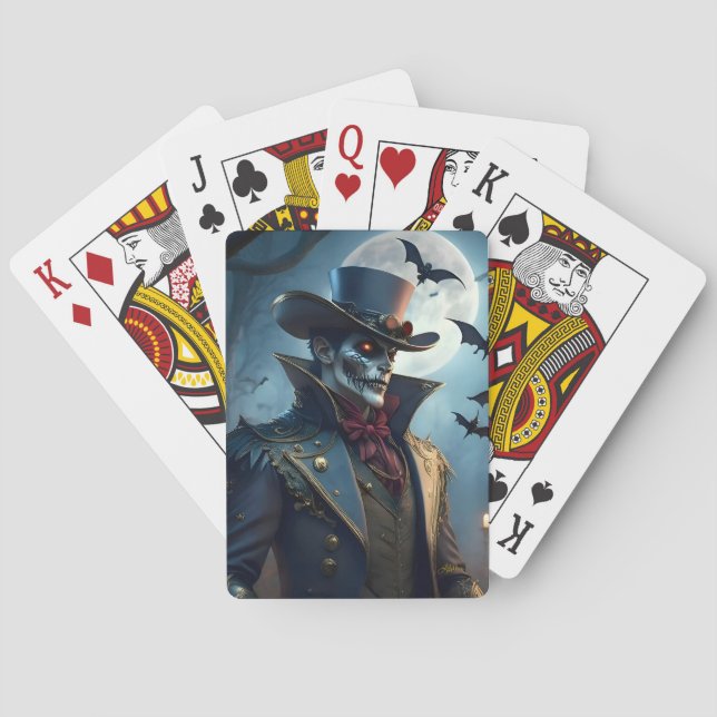 Halloween Steampunk Southern Gothic Zombie Playing Cards (Back)