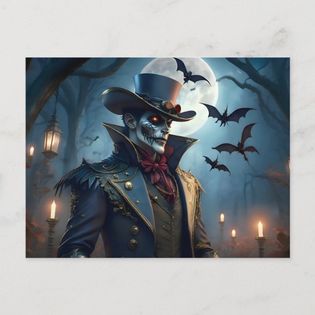 Halloween Steampunk Southern Gothic Zombie Postcard (Front)