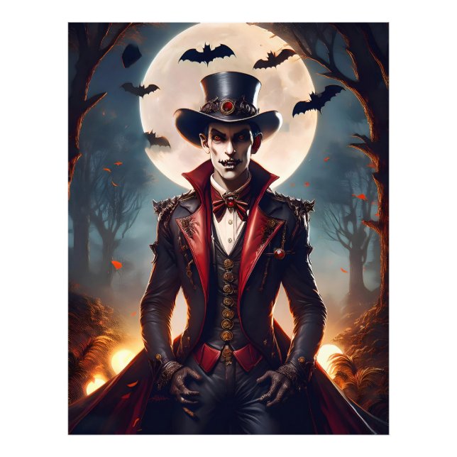 Halloween Steampunk Vampire Zombie Photo Print (Front)