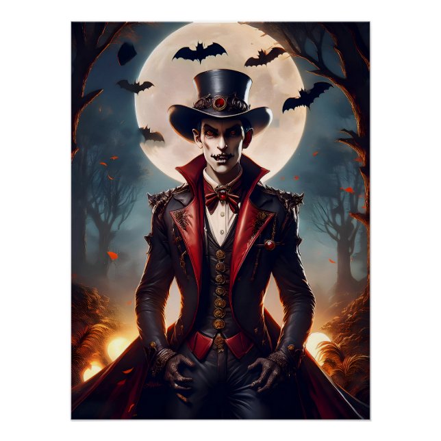 Halloween Steampunk Vampire Zombie Poster (Front)