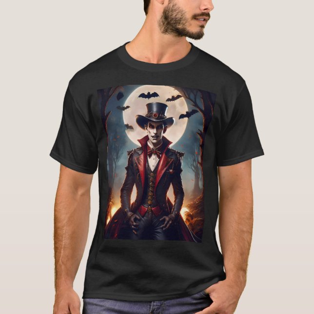 Halloween Steampunk Vampire Zombie T-Shirt (Front)