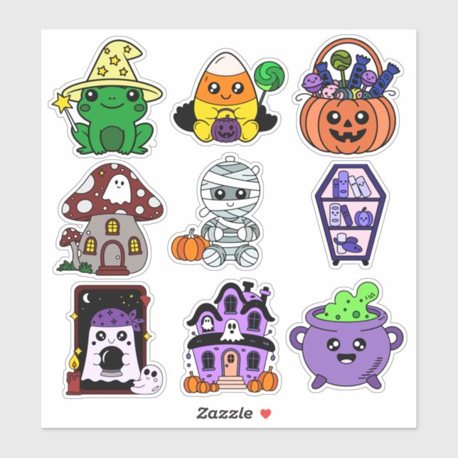 Halloween Sticker Pack for Kids – Spooky Cute (Sheet)