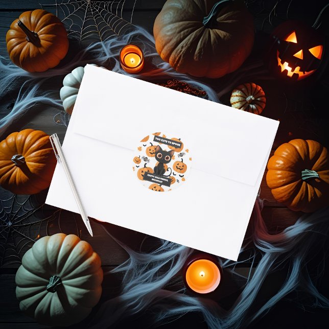 Halloween Sticker – Too Cute to Spook Black Cat (Creator Uploaded)