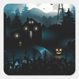 Halloween Stickers-Pumpkins Square Sticker