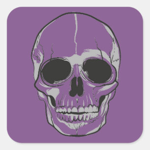 Halloween Stickers-Skull Square Sticker