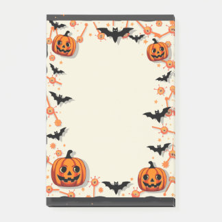 Halloween Sticky Notes with Pumpkins and Bats