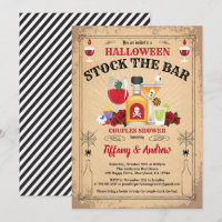 Halloween stock the bar couples shower invitation