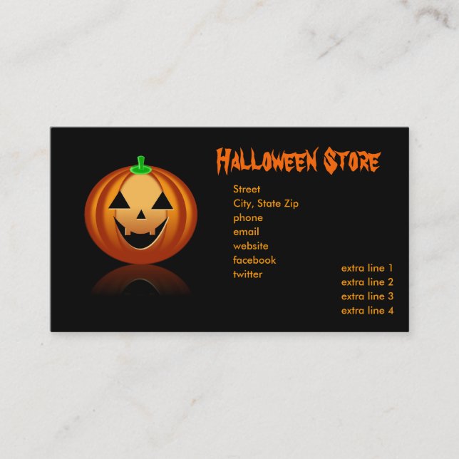 Halloween Store Business Card (Front)