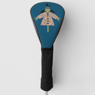 Halloween Straw Scarecrow and Ravens Golf Head Cover