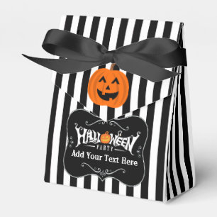 Halloween  Striped Black Party Favour Personalise Box