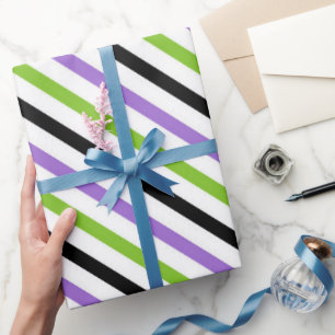 Halloween Stripes – Bold Diagonal Pattern Wrapping Paper
