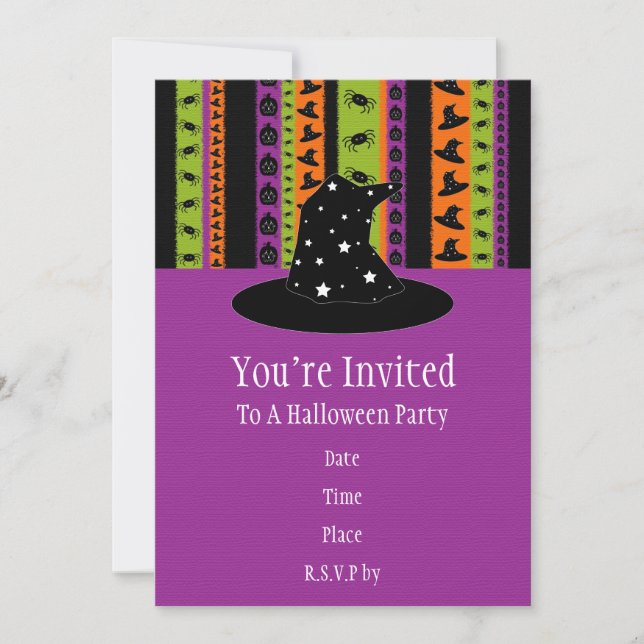 Halloween Stripes Halloween Party Invitation (Front)