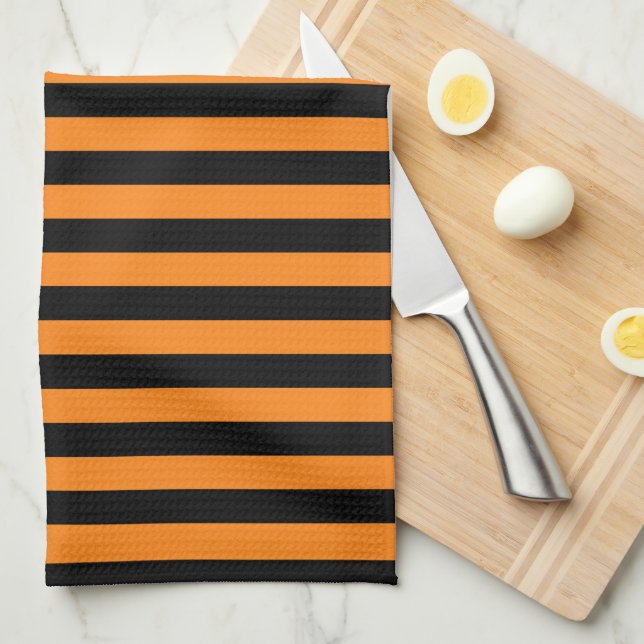 Halloween Stripes Tea Towel (Quarter Fold)