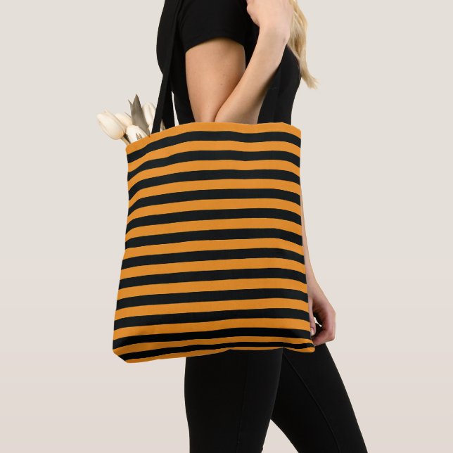 Halloween Stripes Tote Bag (Close Up)
