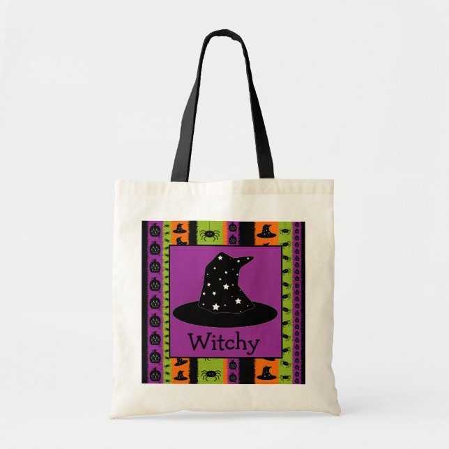 Halloween Stripes Witch Hat Bag (Front)