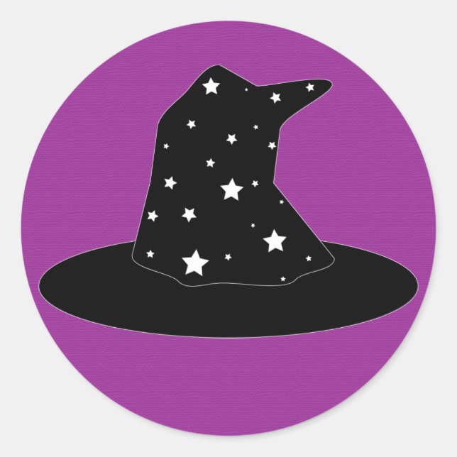 Halloween Stripes Witch Hat Sticker (Front)