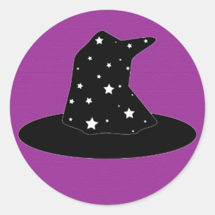 Halloween Stripes Witch Hat Sticker