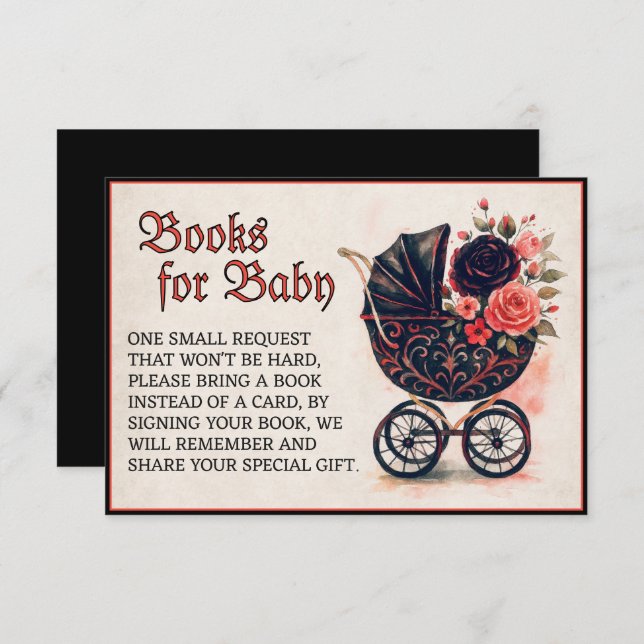 Halloween Stroller Books for Baby Baby Shower Enclosure Card (Front/Back)