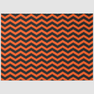 Halloween Style Orange Black Chevron Stripes Tissue Paper